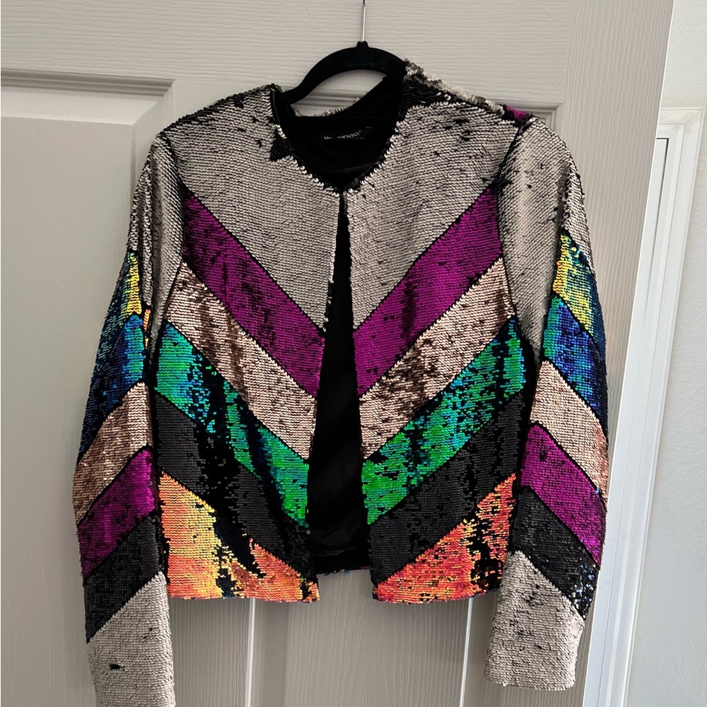 Chevron Pattern Sequin Jacket